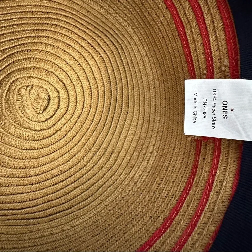J. Crew paper straw BIG Floppy Beach Hat OSFM